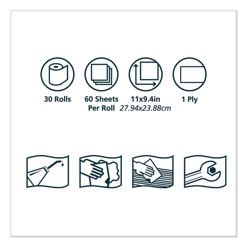 Tork ShopMax Heavy Duty Paper Shop Towel Blue, High Absorbency, 30 rolls x 60 Sheets, 450360