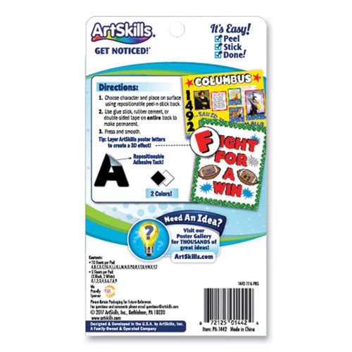 ArtSkills Black and White Poster Letters and Numbers, 10"h, 310/Pack