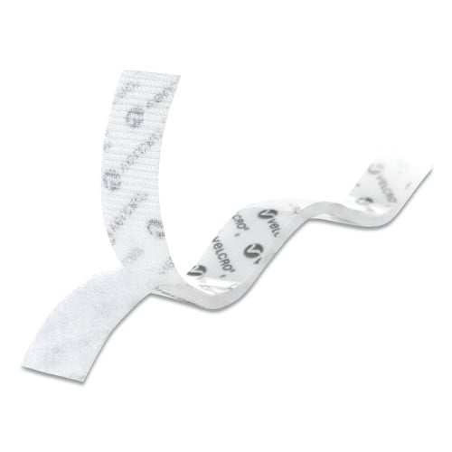 Velcro Sticky-Back Fasteners with Dispenser, Removable Adhesive, 0.75" x 15 ft, White