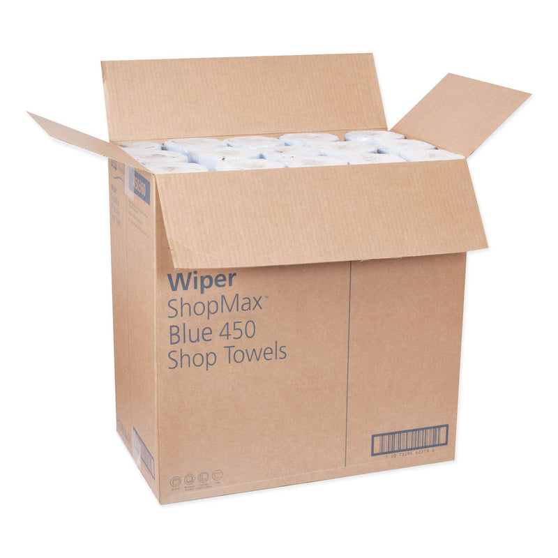 Tork ShopMax Heavy Duty Paper Shop Towel Blue, High Absorbency, 30 rolls x 60 Sheets, 450360
